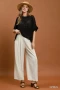 Umgee High Waist Linen Blend Wide Leg Trousers