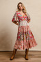 BiBi Floral Print Mix and Match Midi Dress