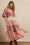 BiBi Floral Print Mix and Match Midi Dress