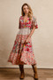 BiBi Floral Print Mix and Match Midi Dress