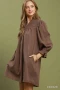 Umgee Textured Puff Sleeve Mini Dress