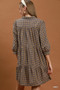 Umgee Plaid Button Down Oversized Shirt Dress