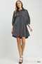 Umgee Plaid Button Down Oversized Shirt Dress