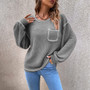 Women's Fall/Winter Round Neck Loose Versatile Knitting Shirt