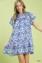 Umgee Abstract Print Babydoll Mini Dress