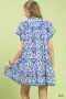 Umgee Abstract Print Babydoll Mini Dress
