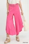 Umgee Flowy Asymmetrical Hem Wide Leg Pants