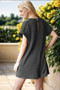 Heimish Full Size Short Sleeve Ribbed Romper with Pockets