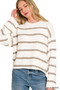 Zenana Wool Blend Striped Sweater