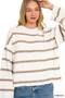 Zenana Wool Blend Striped Sweater