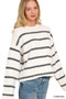Zenana Wool Blend Striped Sweater