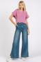 Mittoshop Medium Wash Seam Detail Wide Leg Denim Jeans