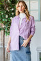 Veveret Raw Hem Button Up Long Sleeve Shirt