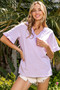 BiBi V-Neck Short Sleeve Blouse