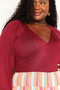 Culture Code Full Size Heart Neck Poet Sleeve Bodysuit