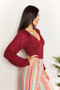 Culture Code Full Size Heart Neck Poet Sleeve Bodysuit
