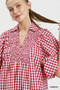 Umgee Puff Sleeve Plaid Midi Dress