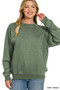 Fleece Acid Enzyme Washed Round Neck Sweatshirts