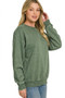 Fleece Acid Enzyme Washed Round Neck Sweatshirts