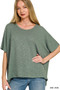 Zenana Oversized Slub Hacci Top