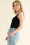 And The Why Ribbed Square Neck Bodysuit