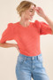 And The Why Puffed Half Sleeve Rib Basic Bodysuit