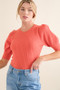 And The Why Puffed Half Sleeve Rib Basic Bodysuit