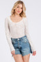 Ces Femme Velvet Floral Long Sleeve Bodysuit