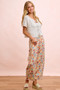 BiBi Washed Floral Printed Twill Barrel Pants