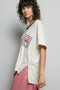 POL American Flag Color Block Side Slit Cotton Top