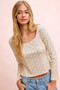 BiBi Floral Printed Spandex Jersey Long Sleeve Top