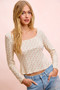 BiBi Floral Printed Spandex Jersey Long Sleeve Top