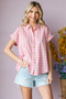 Cotton Bleu by Nu Lab Plaid Collared Neck Short Sleeve Shirt