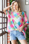 HOPELY Color Block Waffle Oversized T-Shirt