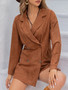 Lapel Collar Long Sleeve Romper