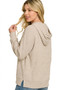 Zenana Brushed Ribbed Hacci Hoodie Pullover