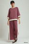 Umgee Colorblock Crewneck Raglan Sleeve Top