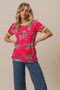 BiBi Big Tiger Print Jersey Contrast Ringer Top