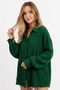 BiBi Oversized Wrinkled Gauze Button Up Shirt Top