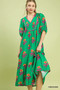 Umgee Floral Print Midi Dress