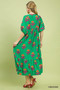 Umgee Floral Print Midi Dress