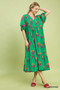 Umgee Floral Print Midi Dress