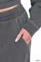 Zenana Washed F/terry Round Neck Pullover & Pants Set