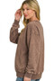 Zenana Fleece Acid Enzyme Washed Round Neck Sweatshirts
