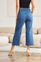 RFM Crop Chloe Full Size Tummy Control High Waist Raw Hem Jeans