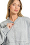 Zenana Acid Washed Fleece Jacket