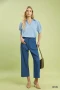 Umgee Denim Wide Leg Crop Pants with Front Pockets