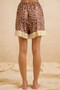 BiBi Leopard and Eyelet Lace Ruffled Top and Shorts Set