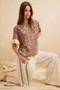 BiBi Leopard and Eyelet Lace Ruffled Top and Shorts Set