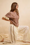 BiBi Leopard and Eyelet Lace Ruffled Top and Shorts Set